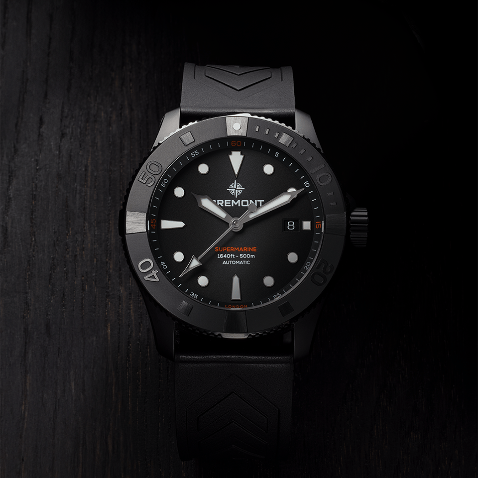 Bremont Supermarine Automatic 43mm Watch SM43-DT-BKCER-BK-R-S
