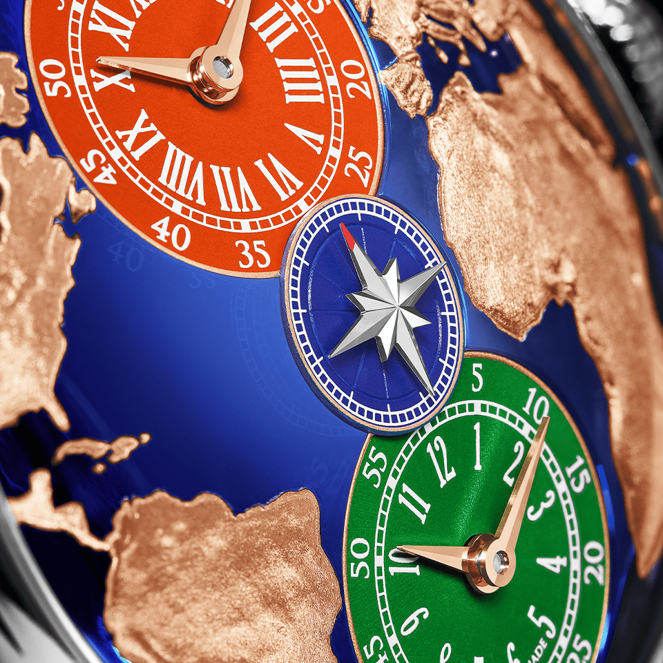 JACOB & CO. THE WORLD IS YOURS AUTOMATIC DUAL TIME ZONE 43MM