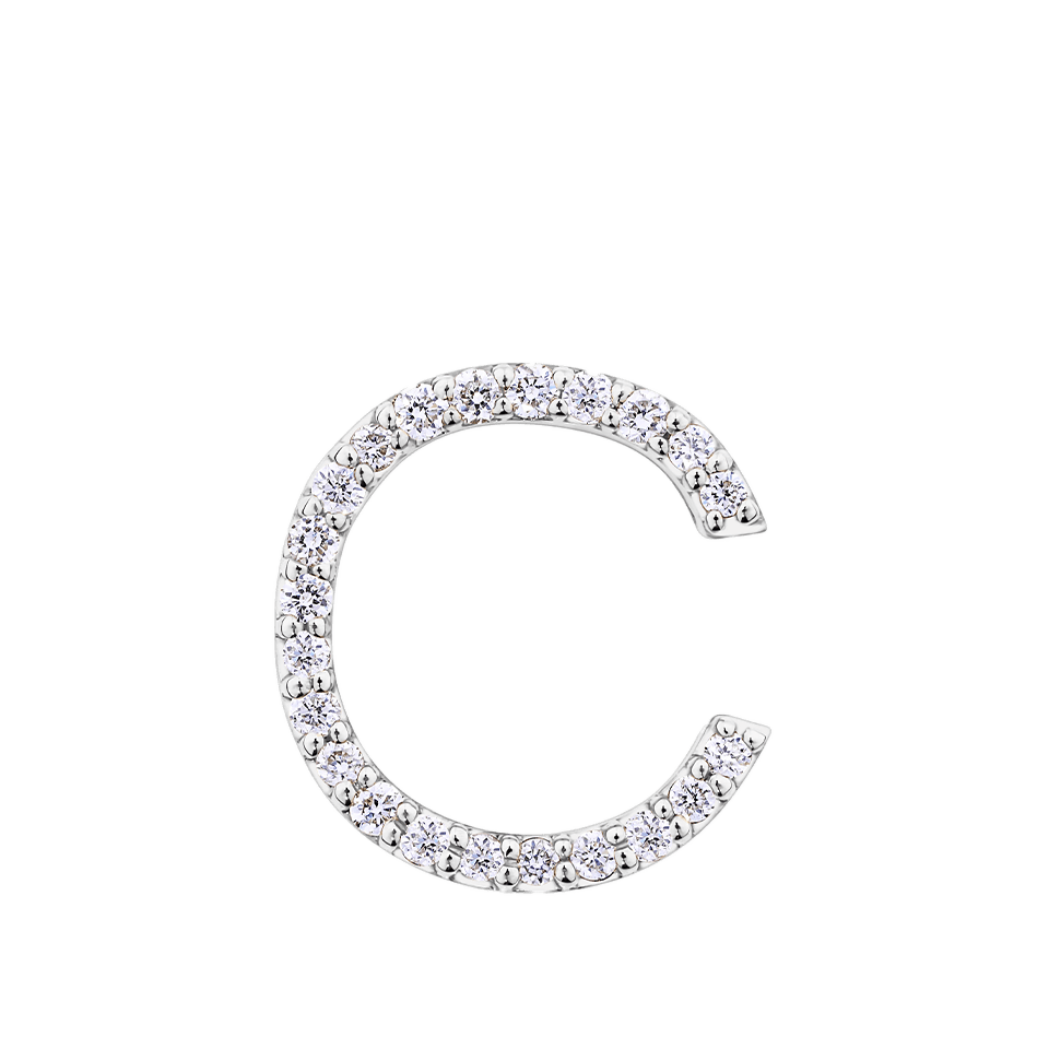 Initial Diamond Pendant in 18ct White Gold
