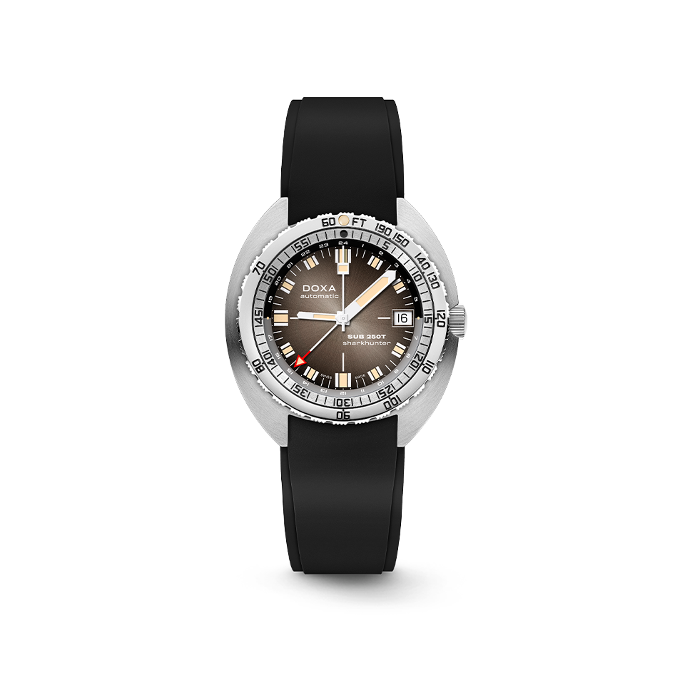 DOXA SUB 250T GMT STAINLESS STEEL RUBBER STRAP 855.10.101V.20