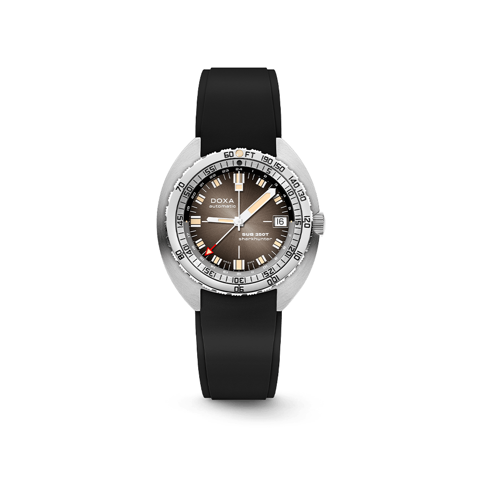 DOXA SUB 250T GMT STAINLESS STEEL RUBBER STRAP 855.10.101V.20