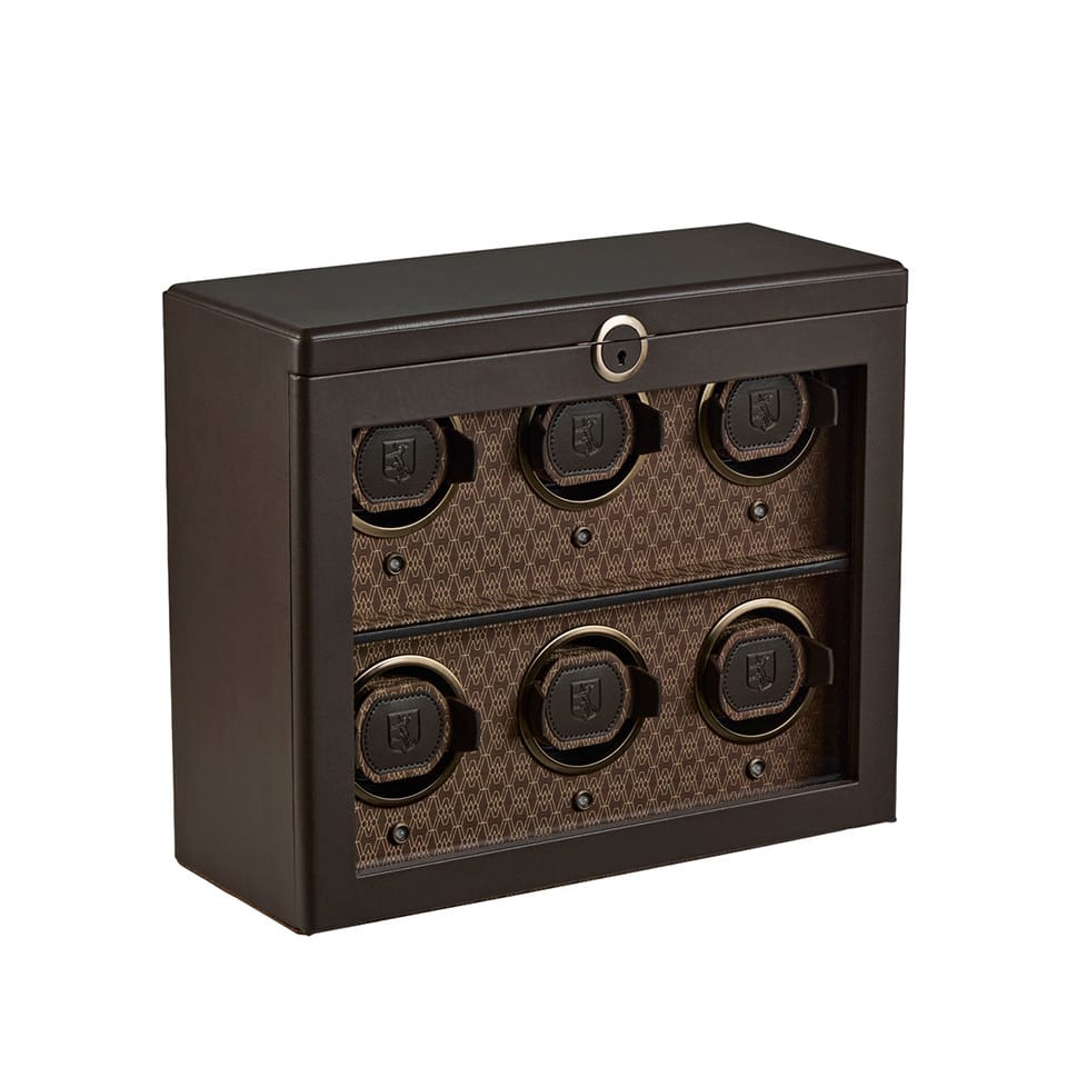 WOLF Earth 6 Piece Watch Winder in Coffee