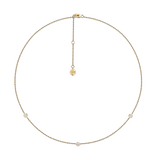 0.25 Carat Diamond Station Bezel Set Necklace in 18ct Yellow Gold