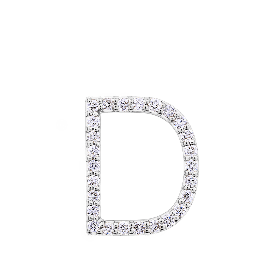 Initial Diamond Pendant in 18ct White Gold