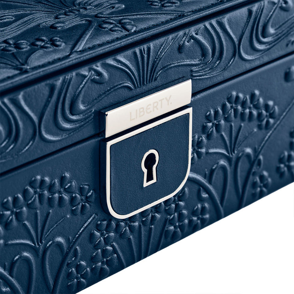 WOLF X LIBERTY All Over Ianthe Medium Jewellery Box Navy