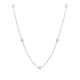 0.58 Carat Diamond Station Bezel Set Necklace in Platinum