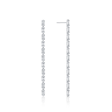 1.75 Carat Diamond Baguette Drop Earrings in 18ct White Gold