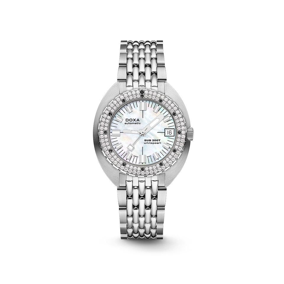 DOXA Sub 200T Diamonds Whitepearl Watch 804.10D.011.10