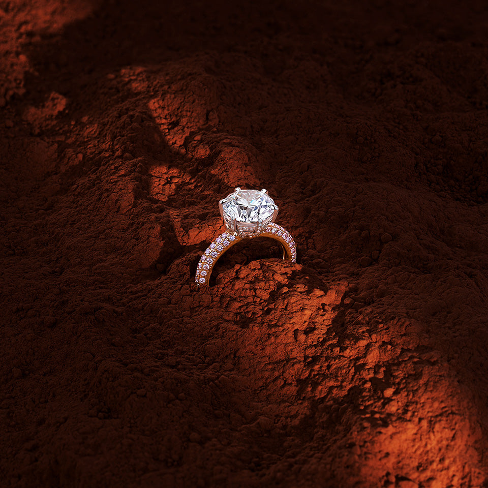 Vault® 3.88 Carat Diamond Solitaire and 0.41 Carat Argyle Pink Diamond Ring