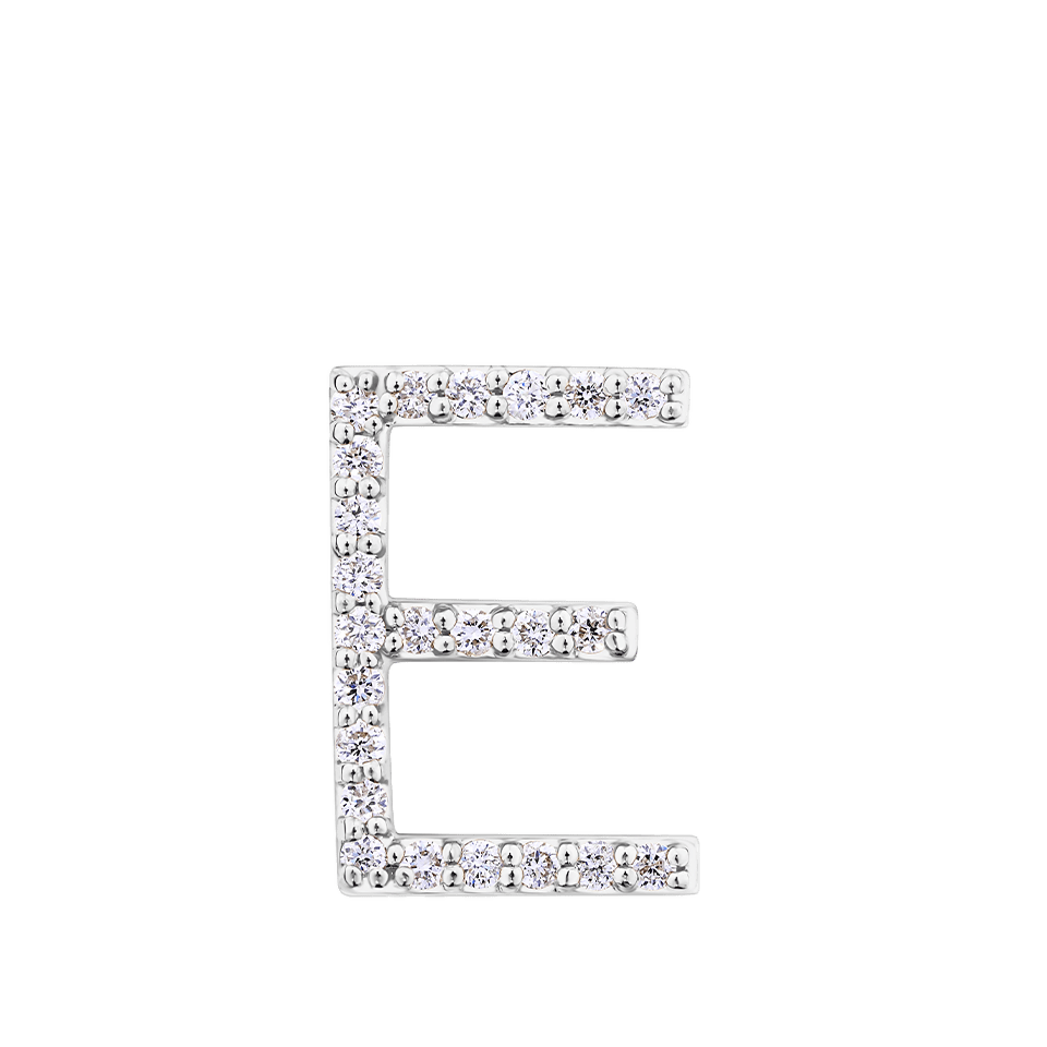 Initial Diamond Pendant in 18ct White Gold
