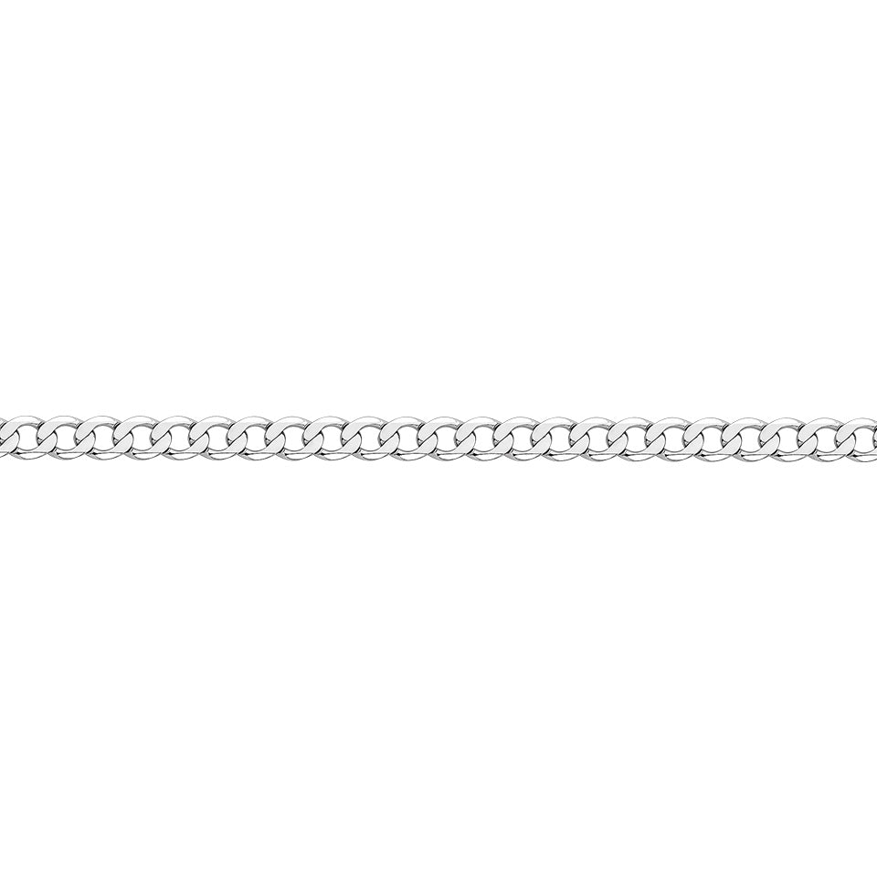 Curb Link Chain in 18ct White Gold