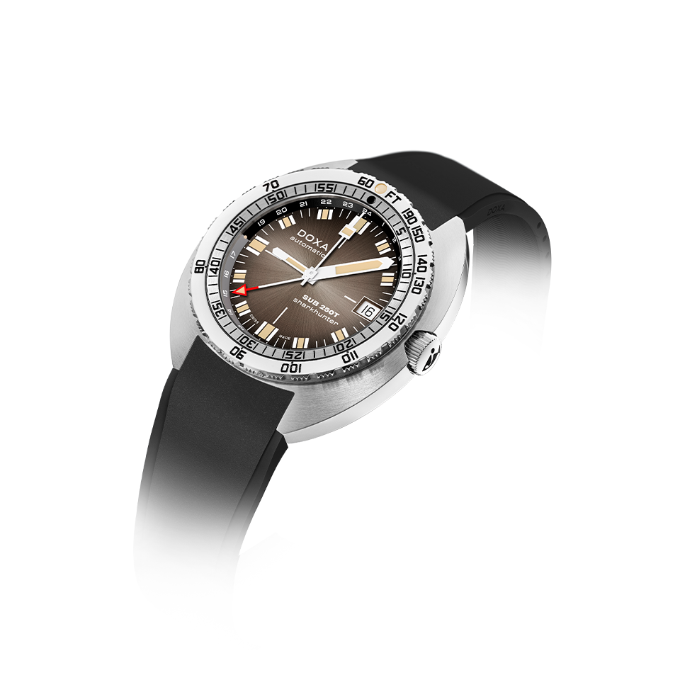 DOXA SUB 250T GMT STAINLESS STEEL RUBBER STRAP 855.10.101V.20