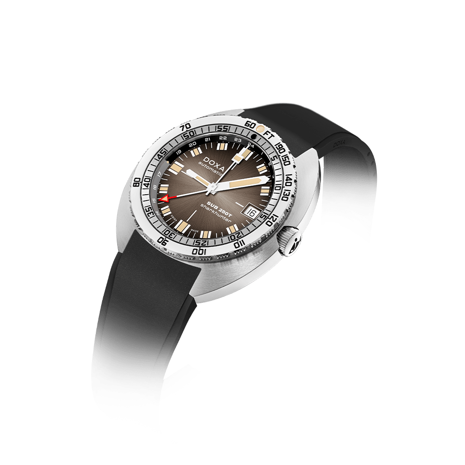 DOXA SUB 250T GMT STAINLESS STEEL RUBBER STRAP 855.10.101V.20