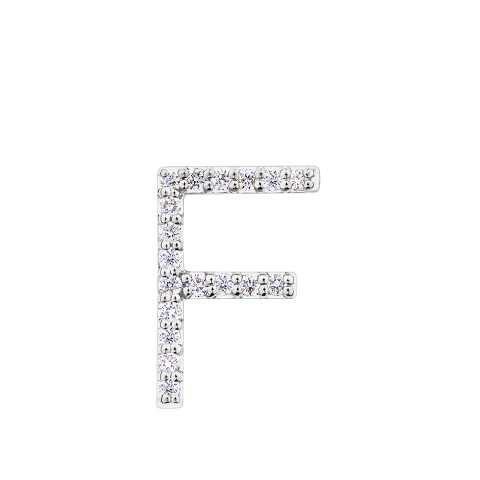 Initial Diamond Pendant in 18ct White Gold
