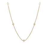 0.58 Carat Diamond Station Bezel Set Necklace in 18ct Yellow Gold