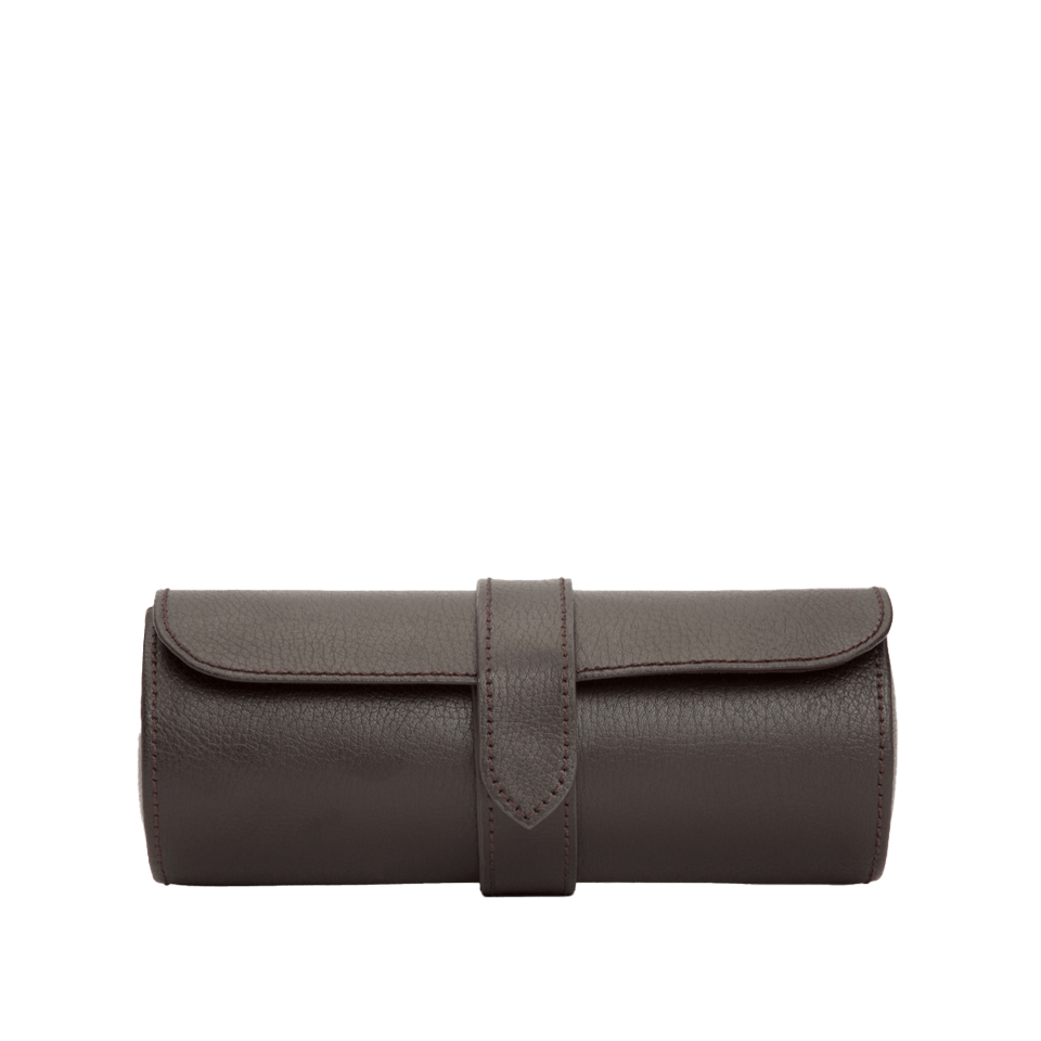 Wolf Blake Triple Brown Leather Watch Roll