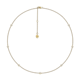 0.58 Carat Diamond Station Bezel Set Necklace in 18ct Yellow Gold