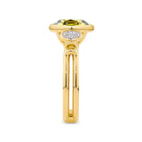 4.52 Carat Yellow Sapphire and 0.50 Diamond Bezel Set Ring in 18ct Yellow Gold