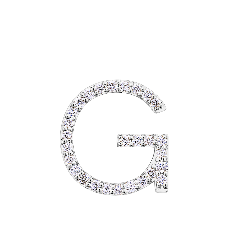 Initial Diamond Pendant in 18ct White Gold