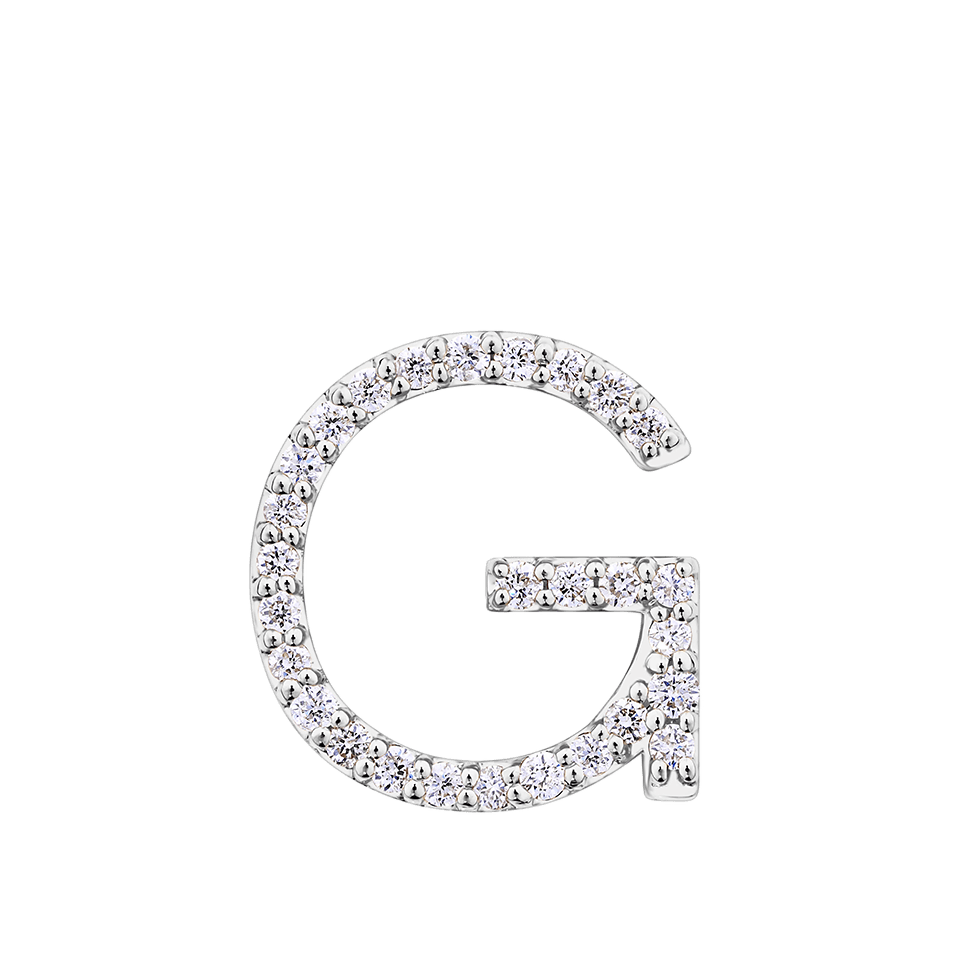 Initial Diamond Pendant in 18ct White Gold