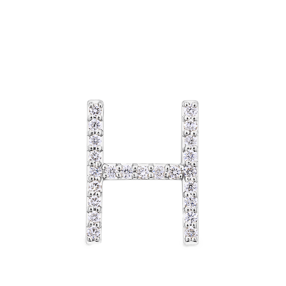 Initial Diamond Pendant in 18ct White Gold