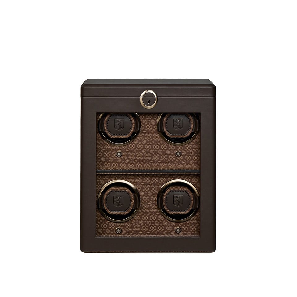 WOLF Earth 4 Piece Watch Winder in Coffee