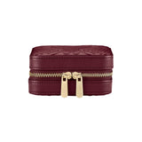 WOLF X LIBERTY Ianthe Small Travel Jewellery Zip Case Burgundy