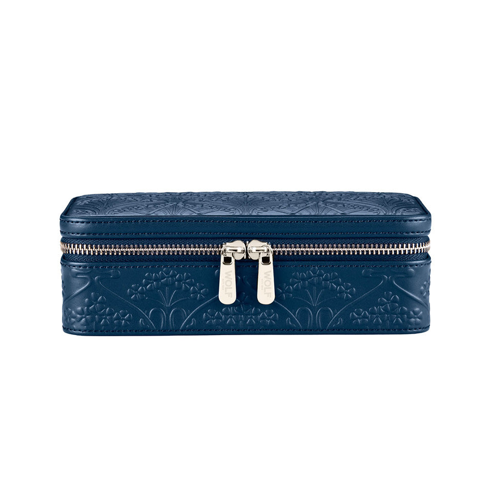 WOLF X LIBERTY All Over Ianthe Medium Jewellery Zip Case Navy