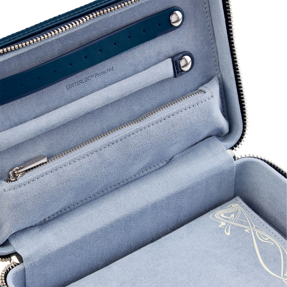 WOLF X LIBERTY All Over Ianthe Medium Jewellery Zip Case Navy