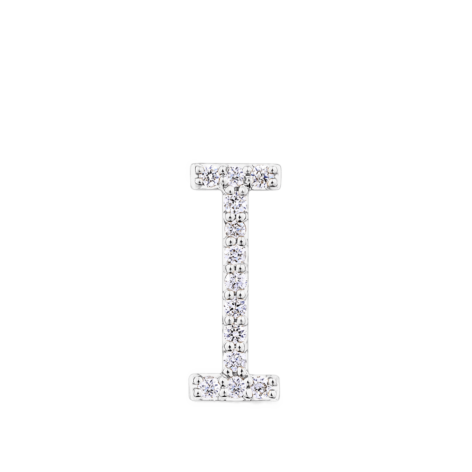 Initial Diamond Pendant in 18ct White Gold