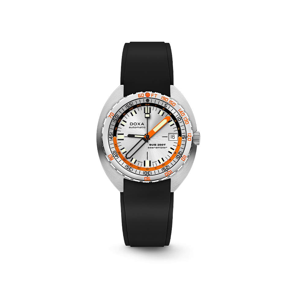 DOXA SUB 250T GMT STAINLESS STEEL RUBBER STRAP 855.10.021.20
