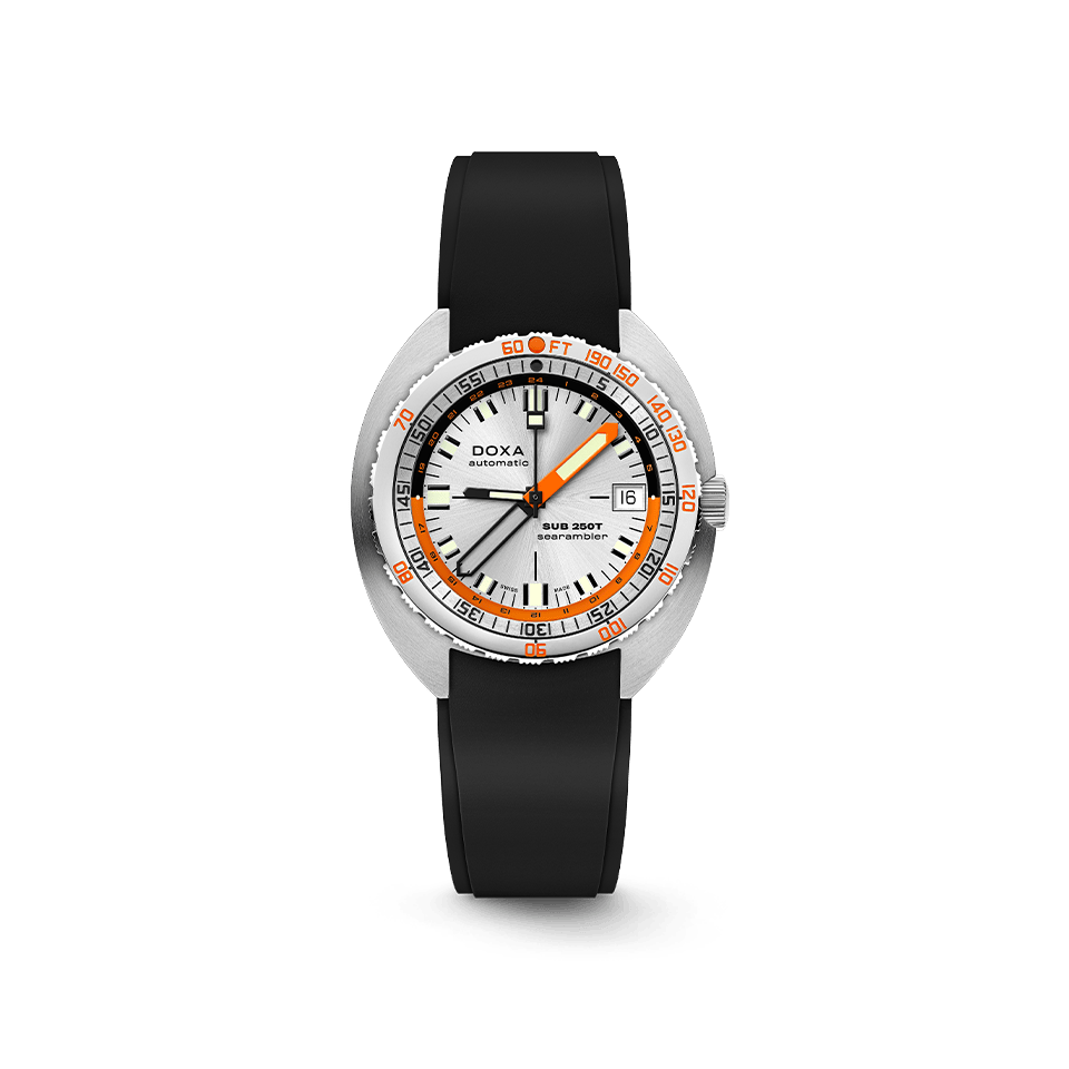 DOXA SUB 250T GMT STAINLESS STEEL RUBBER STRAP 855.10.021.20