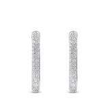 0.29 Carat Diamond Pave Huggie Earrings in 18ct White Gold