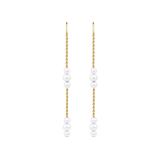 Akoya Pearl Graduated Drop Earrings in 14ct Yellow Gold