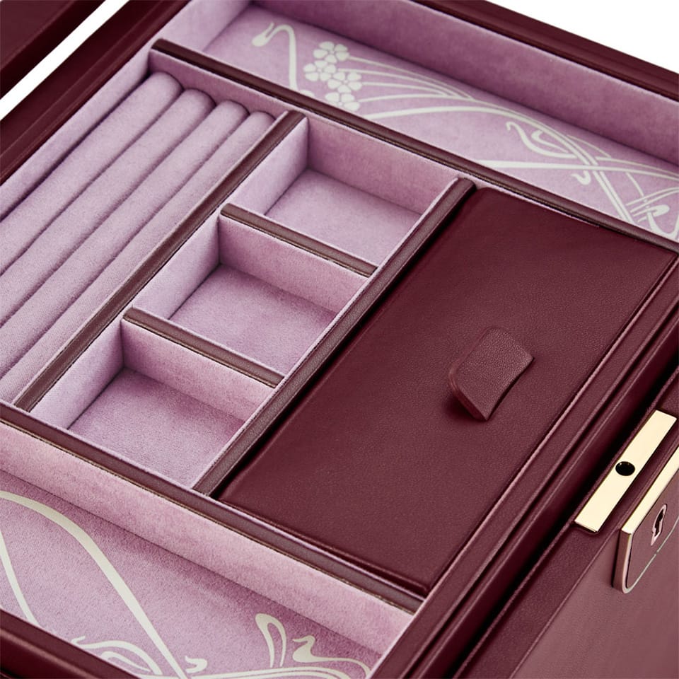WOLF X LIBERTY Ianthe Large Jewellery Box Burgundy