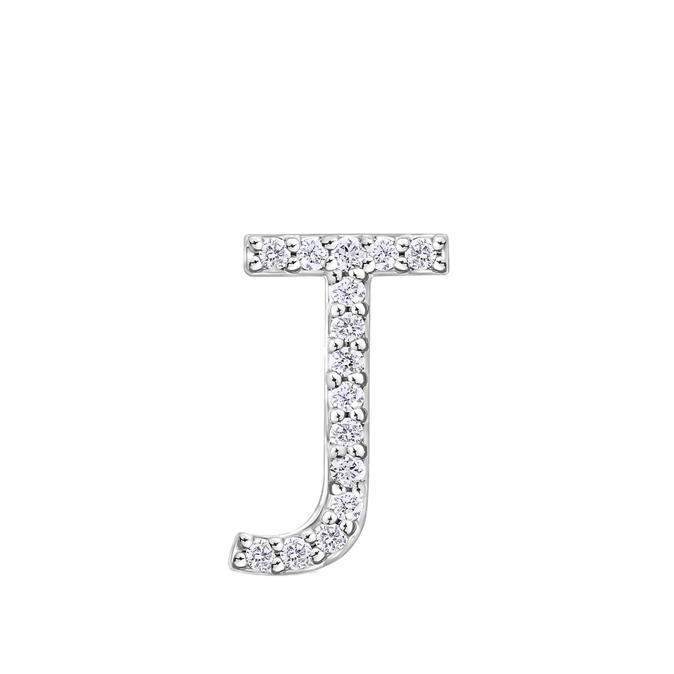 Initial Diamond Pendant in 18ct White Gold