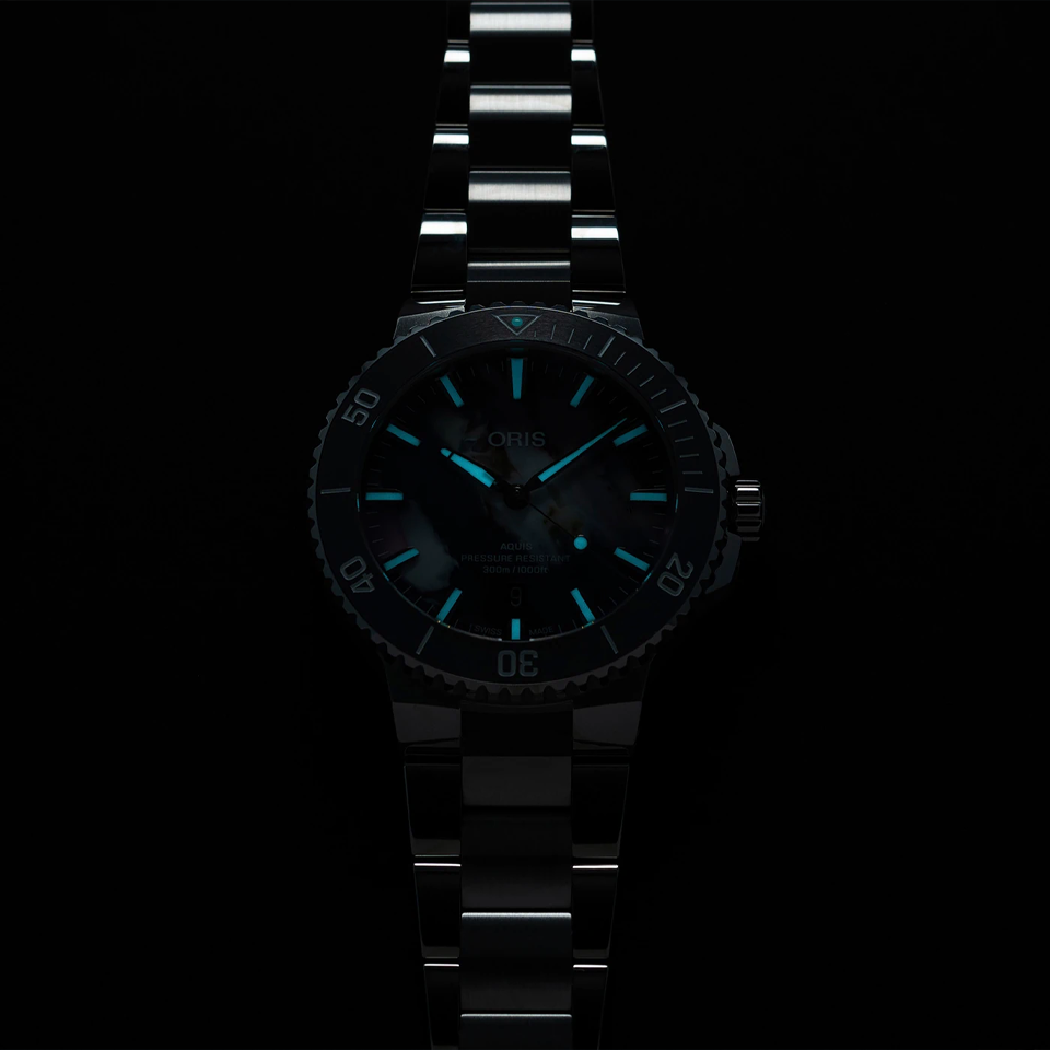 Oris Aquis Date Upcycle Automatic 43.50mm Watch 733 7789 4150MB