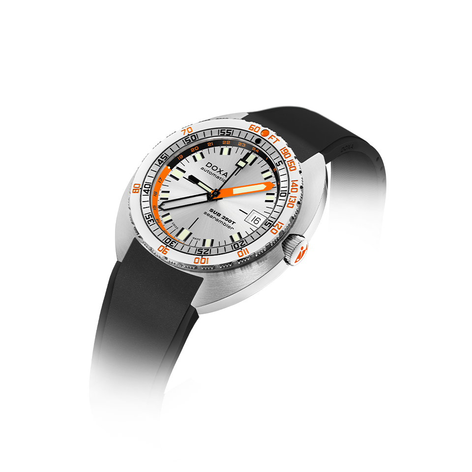 DOXA SUB 250T GMT STAINLESS STEEL RUBBER STRAP 855.10.021.20