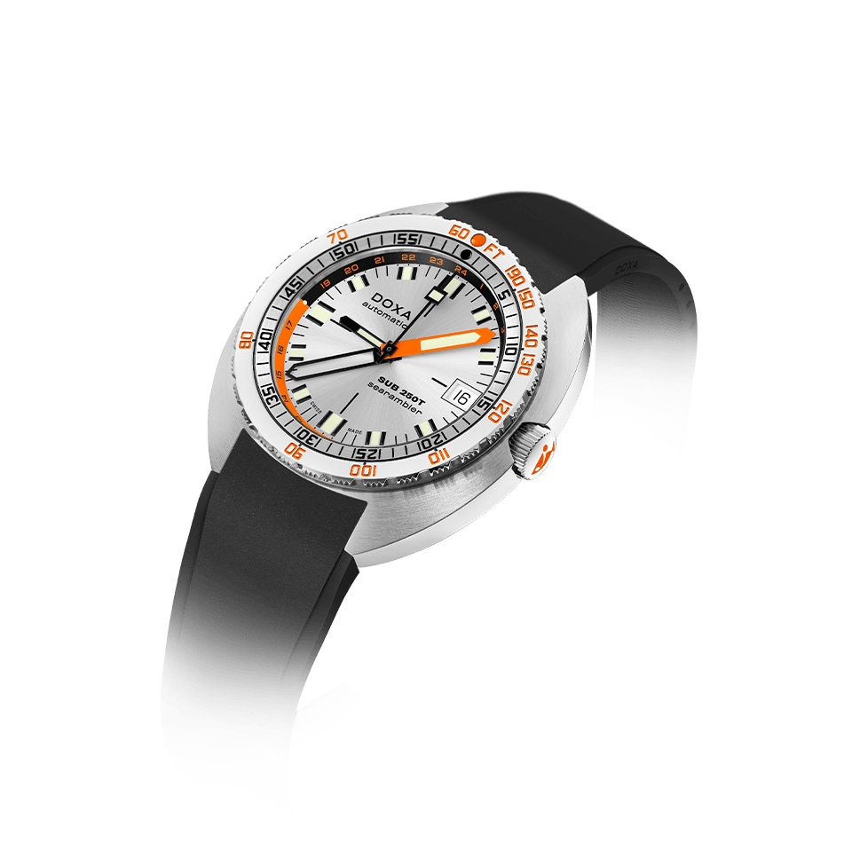 DOXA SUB 250T GMT STAINLESS STEEL RUBBER STRAP 855.10.021.20