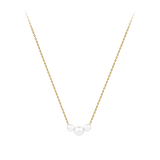Akoya Pearl Diamond Cut Graduated Necklace in 14ct Yellow Gold