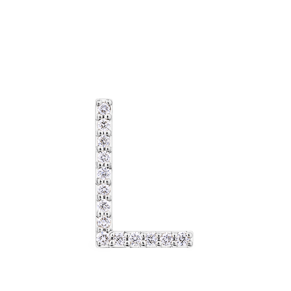 Initial Diamond Pendant in 18ct White Gold