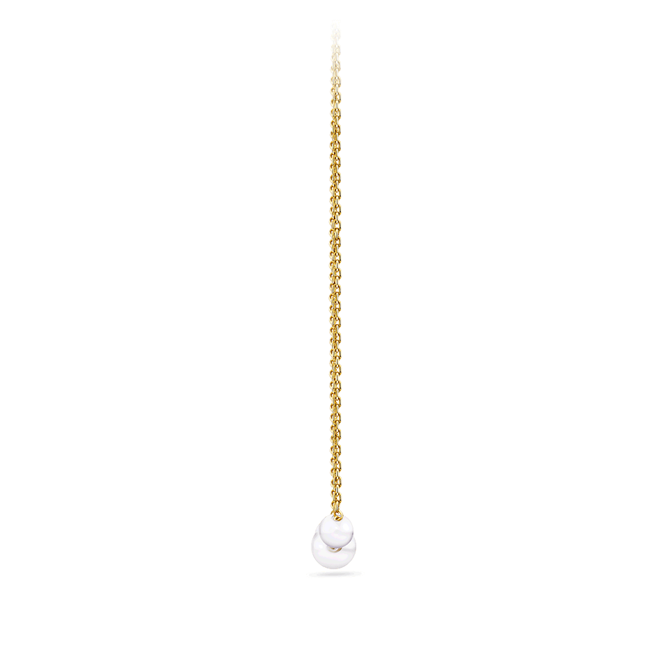 Akoya Pearl Diamond Cut Graduated Necklace in 14ct Yellow Gold
