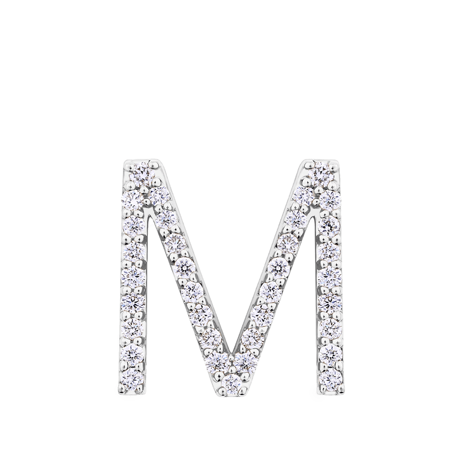 Initial Diamond Pendant in 18ct White Gold