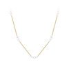Akoya Pearl Diamond Cut Graduated Necklace in 14ct Yellow Gold