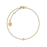 Diamond Solitaire Bezel Set Bracelet in 18ct Yellow Gold