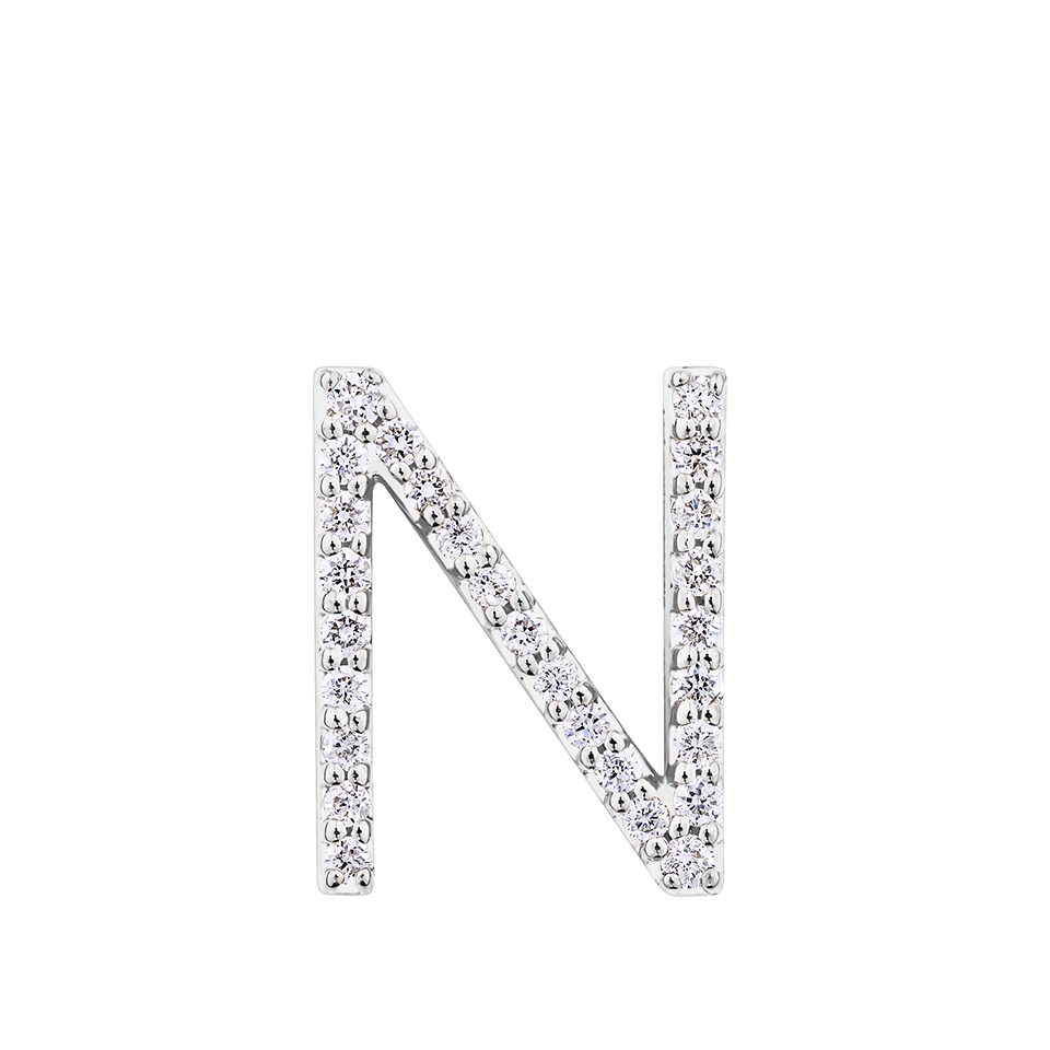 Initial Diamond Pendant in 18ct White Gold