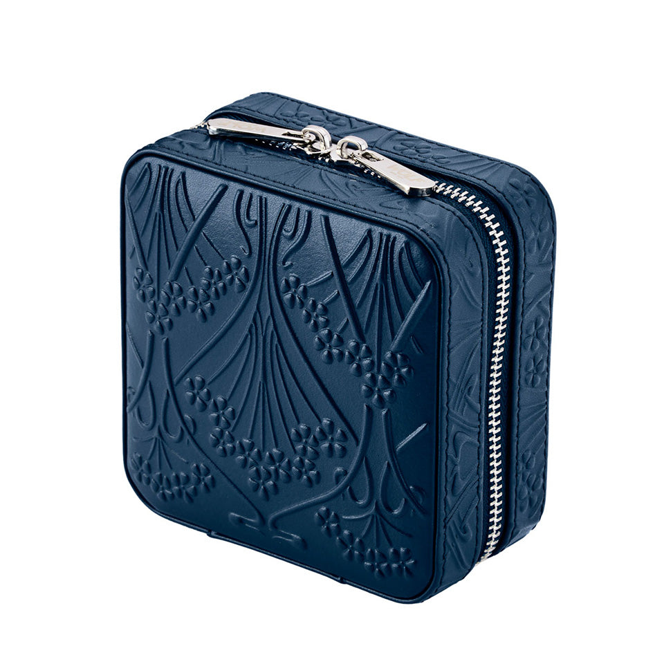 WOLF X LIBERTY All Over Ianthe Small Travel Jewellery Zip Case Navy