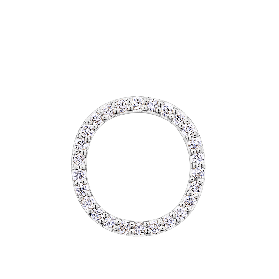 Initial Diamond Pendant in 18ct White Gold