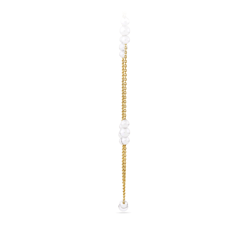 Akoya Pearl Diamond Cut Graduated Necklace in 14ct Yellow Gold