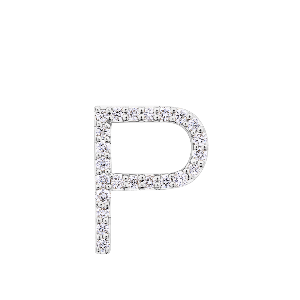 Initial Diamond Pendant in 18ct White Gold